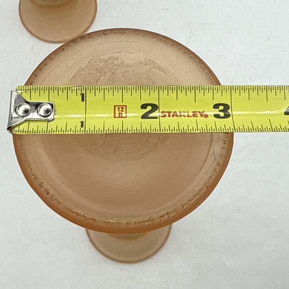 Indiana Glass 7 Inch Candlestick Holders‎ Bud Vases Set of 2 Frosted MangoOrange - Picture 4 of 8